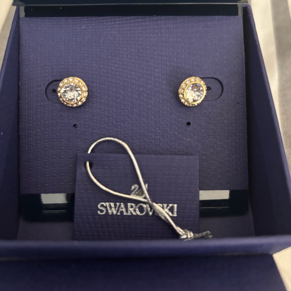 Swarovski Gold and Silver Crystal Earrings